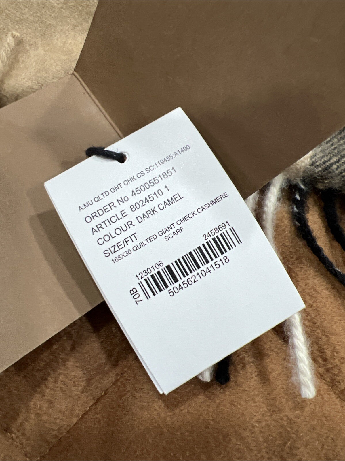 Burberry Quilted Giant Check Cashmere Scarf