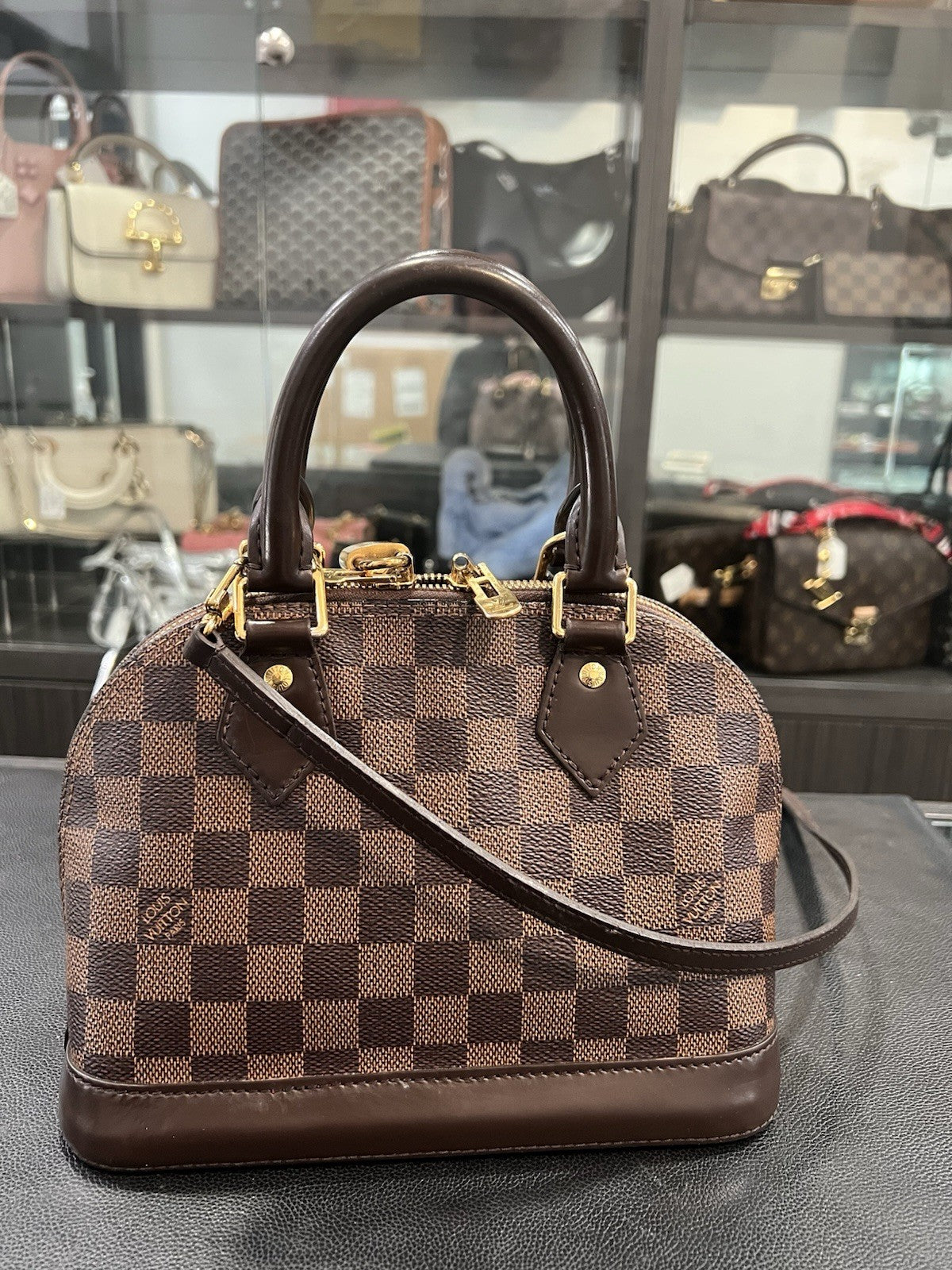 Louid Vuitton Damier Ebene BB Alma W/Lock Key & Authenticity Retail $2k