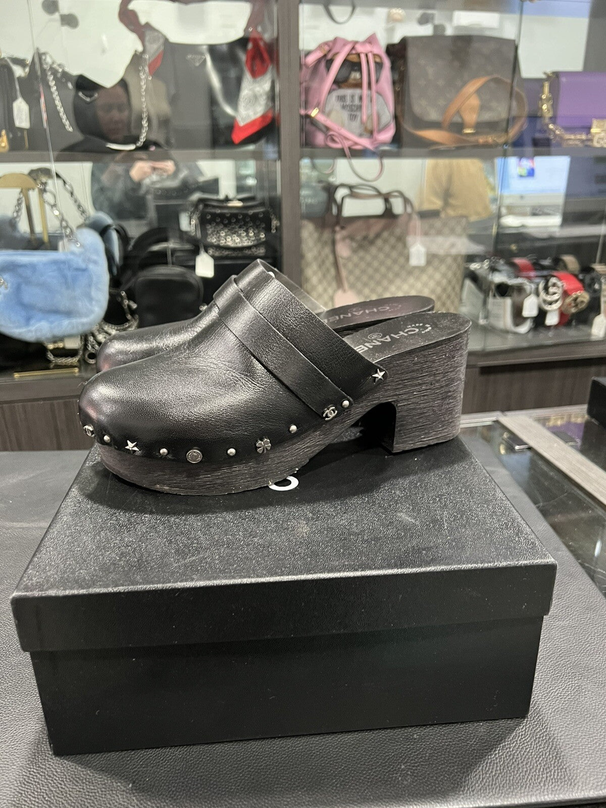 Chanel Lucky Charms Leather Clogs Size 40/US10