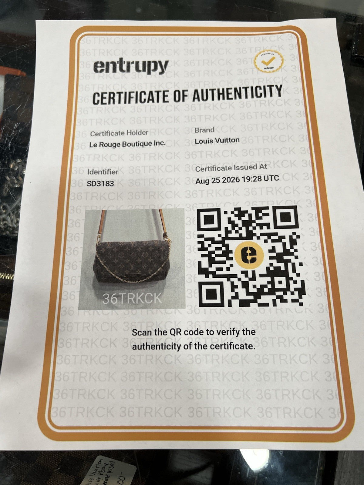Louis Vuitton Monogram Canvas Favorite MM With Authenticity & Box