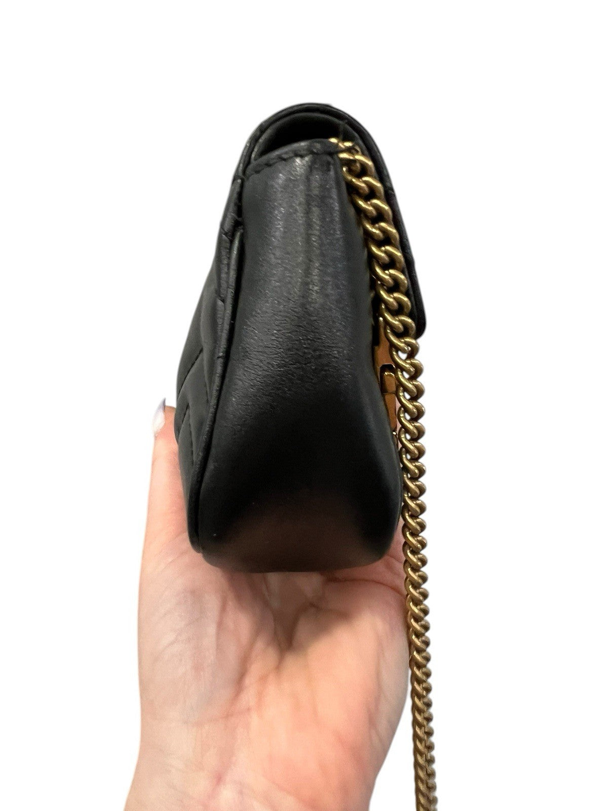 Gucci Marmont Mini Black/Gold Crossbody With Authenticity Retail $1550