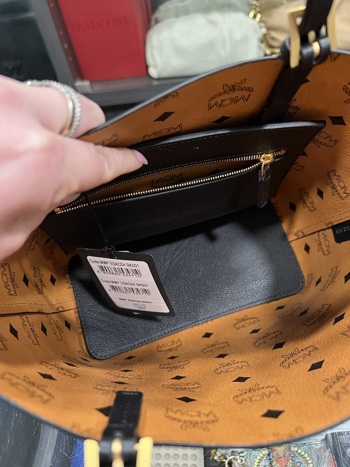 MCM Worldwide Himmel Leather Doppel Shopper Tote NWT