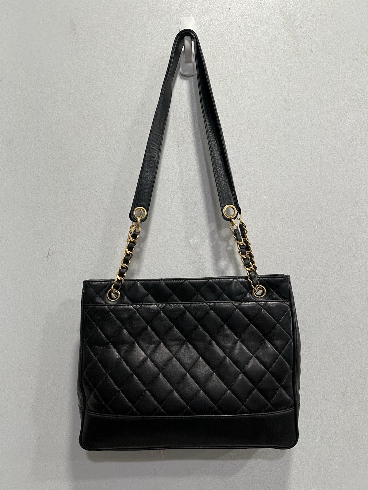 Chanel RARE Collectors Lambskin 24k Gold Plated Hardware Chain Tote Bag