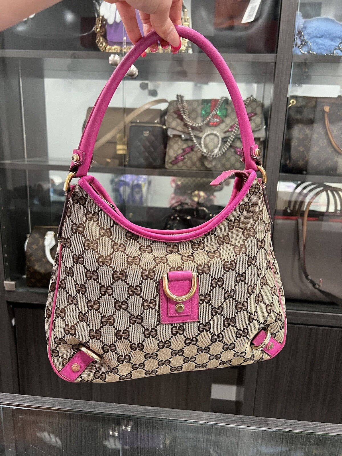 Gucci X Tomford Customized Pink Barbiecore Y2K Abbey Hobo  Canvas