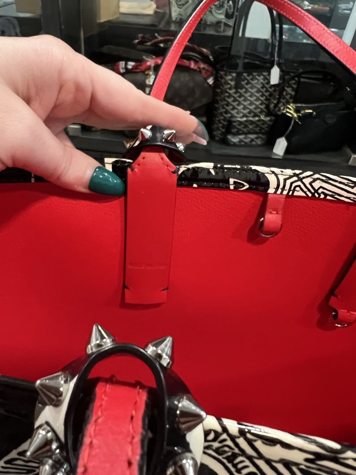 Christian Louboutin Metro Graffiti Cabata Small Tote W/Box Duster & Authenticity