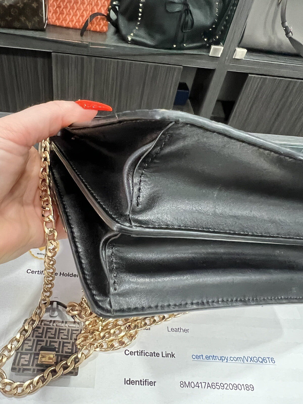 Fendi Kan U Small Top Handle Bag W/Certificate of Authenticity