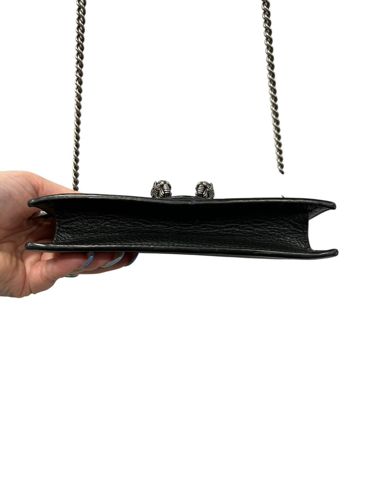 Gucci Dionysus Mini Black Leather Wallet On Chain