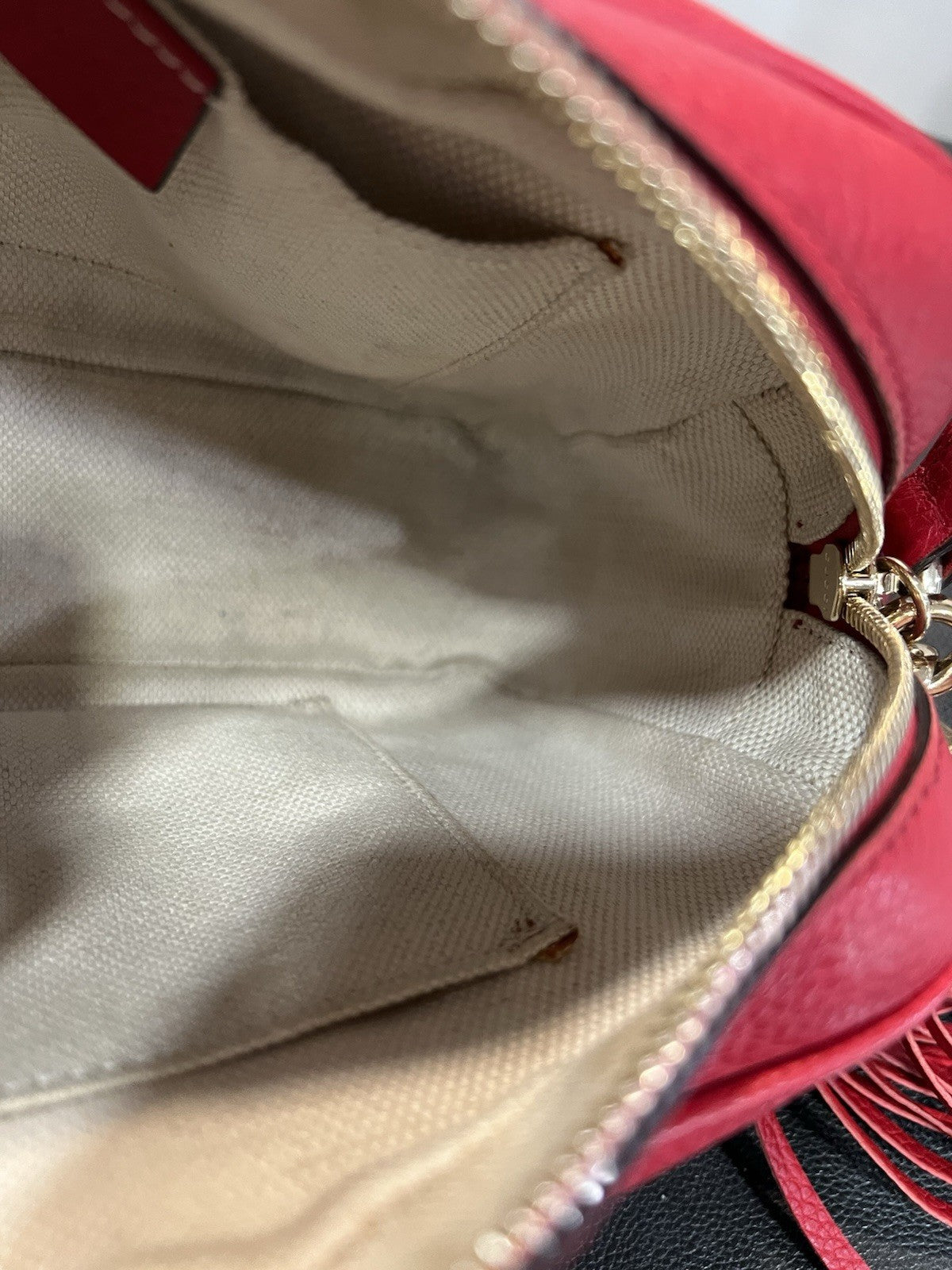 Gucci Red Soho Crossbody Bag With Box Duster & Authenticity