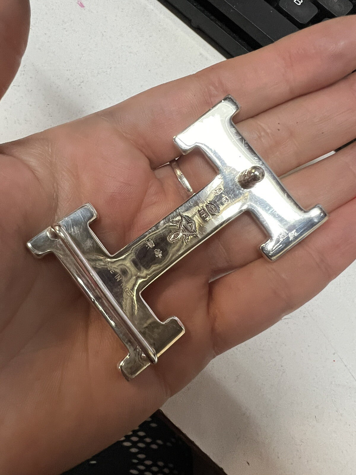 Hermes .925 H Buckle (RARE) Touraeg Croc & Reversible Belts Sz 85