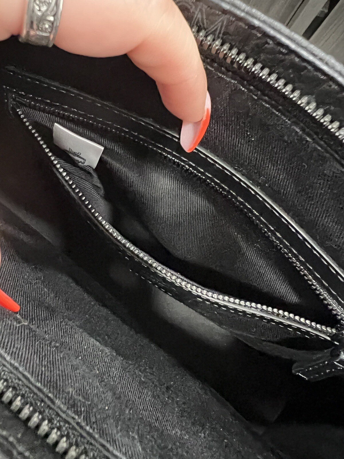 MCM Black Stark Studded Limited Edition Zip Clutch NWT & Certificate