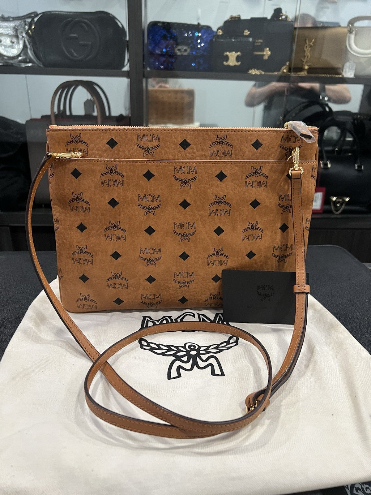 MCM Crossbody Pouch in Visetos Original $490.00 NEW