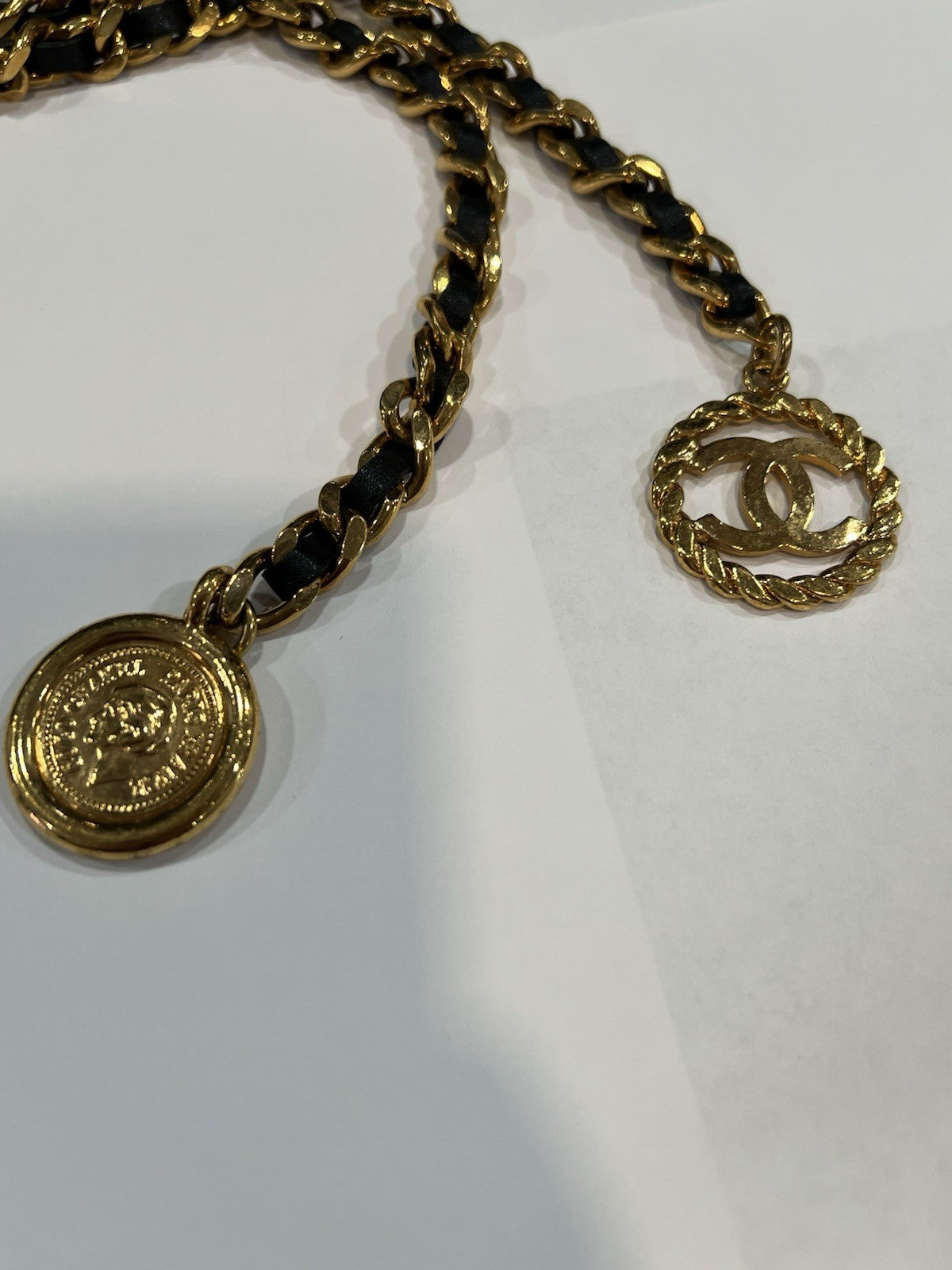 Chanel Runway 1992 Multi Chain Medallion Belt With Authenticity Size 26"