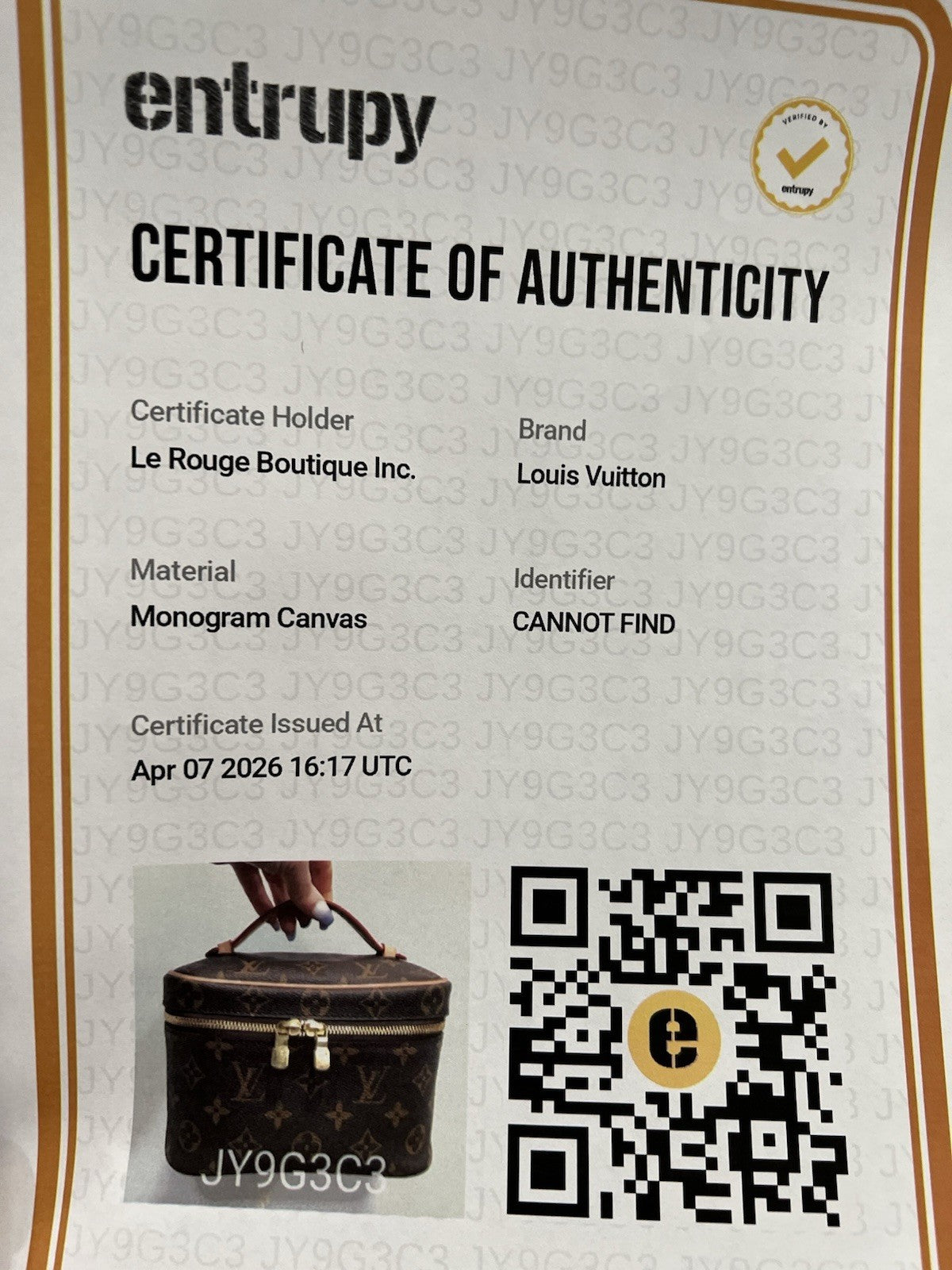 Louis Vuitton Nice Mini Canvas Bag Monogram With Authenticity