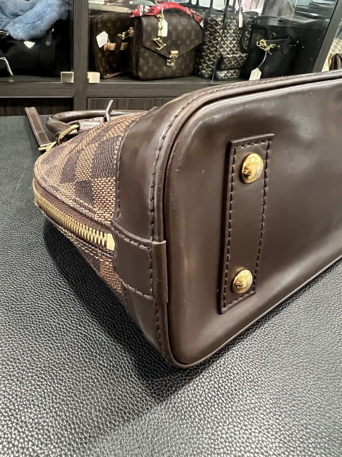 Louid Vuitton Damier Ebene BB Alma W/Lock Key & Authenticity Retail $2k