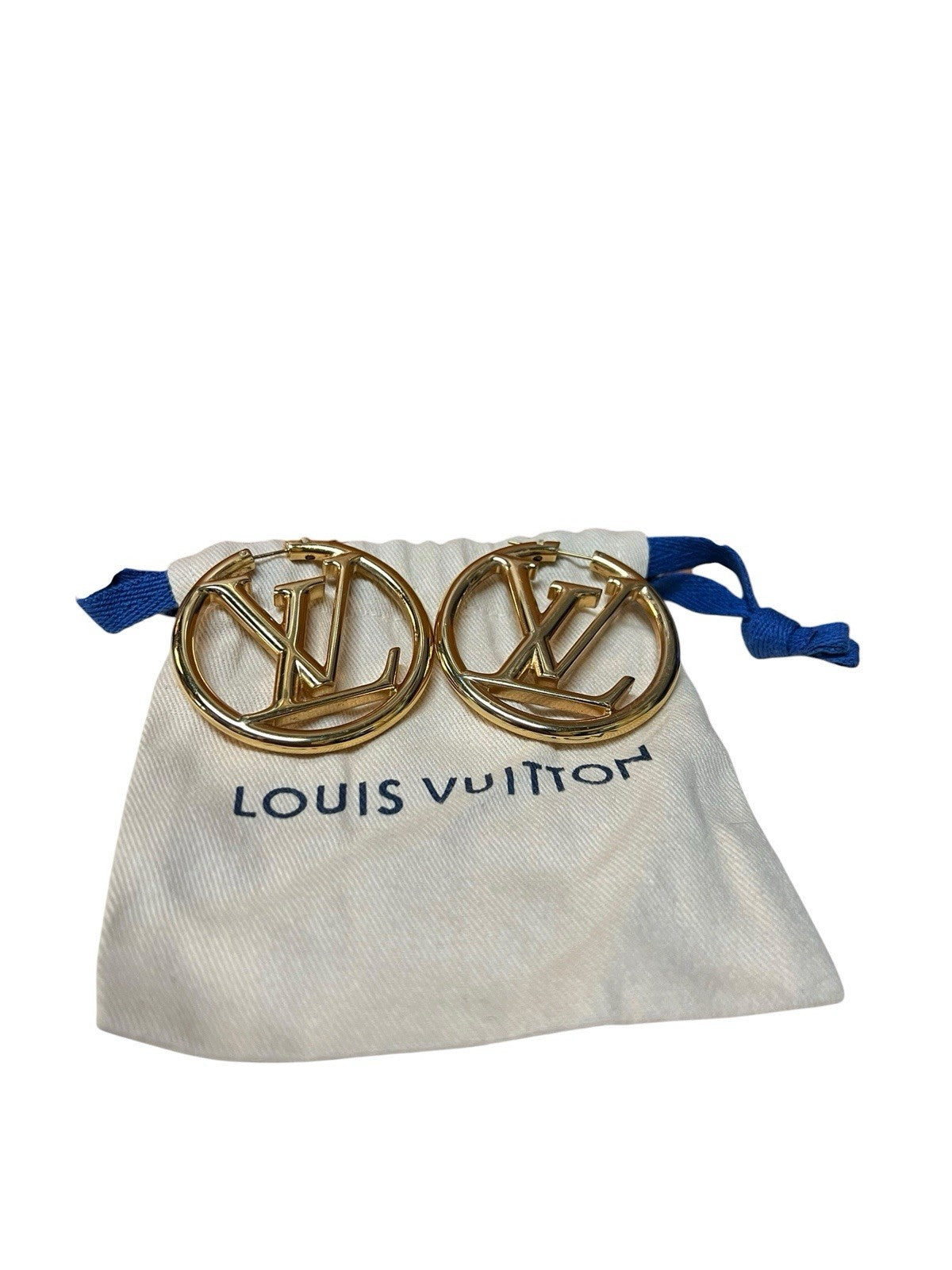 Louis Vuitton Louise GM Hoop Earrings Box Duster & Receipt Retail $740