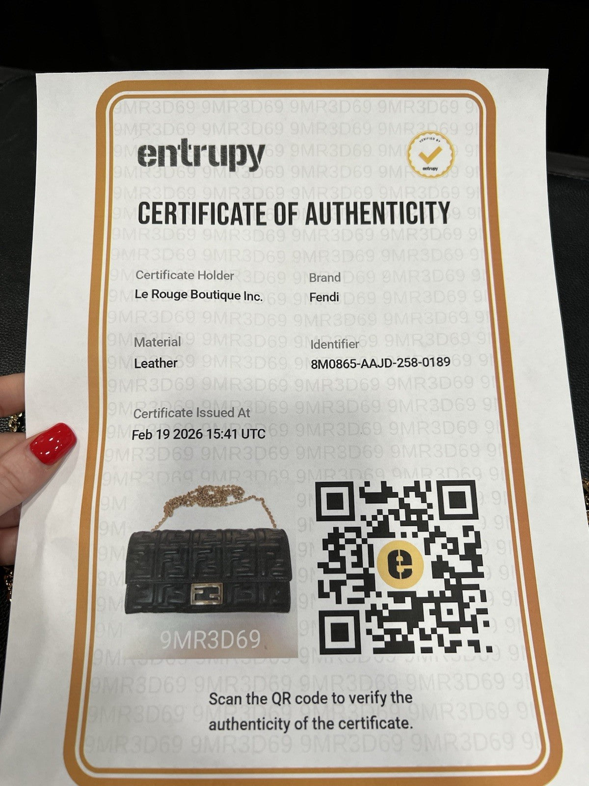 Fendi Black Nappa Leather Baguette Continental Wallet On Chain