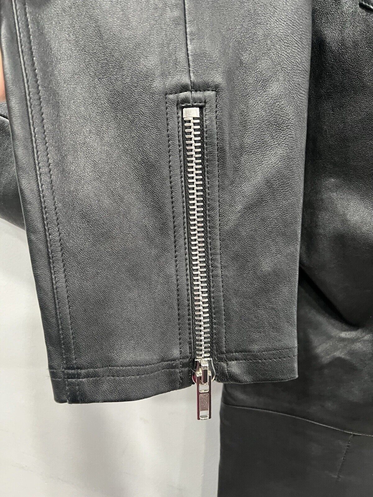 Givenchy Black Leather Zipper Detail Stretch Pants Size 40/US8