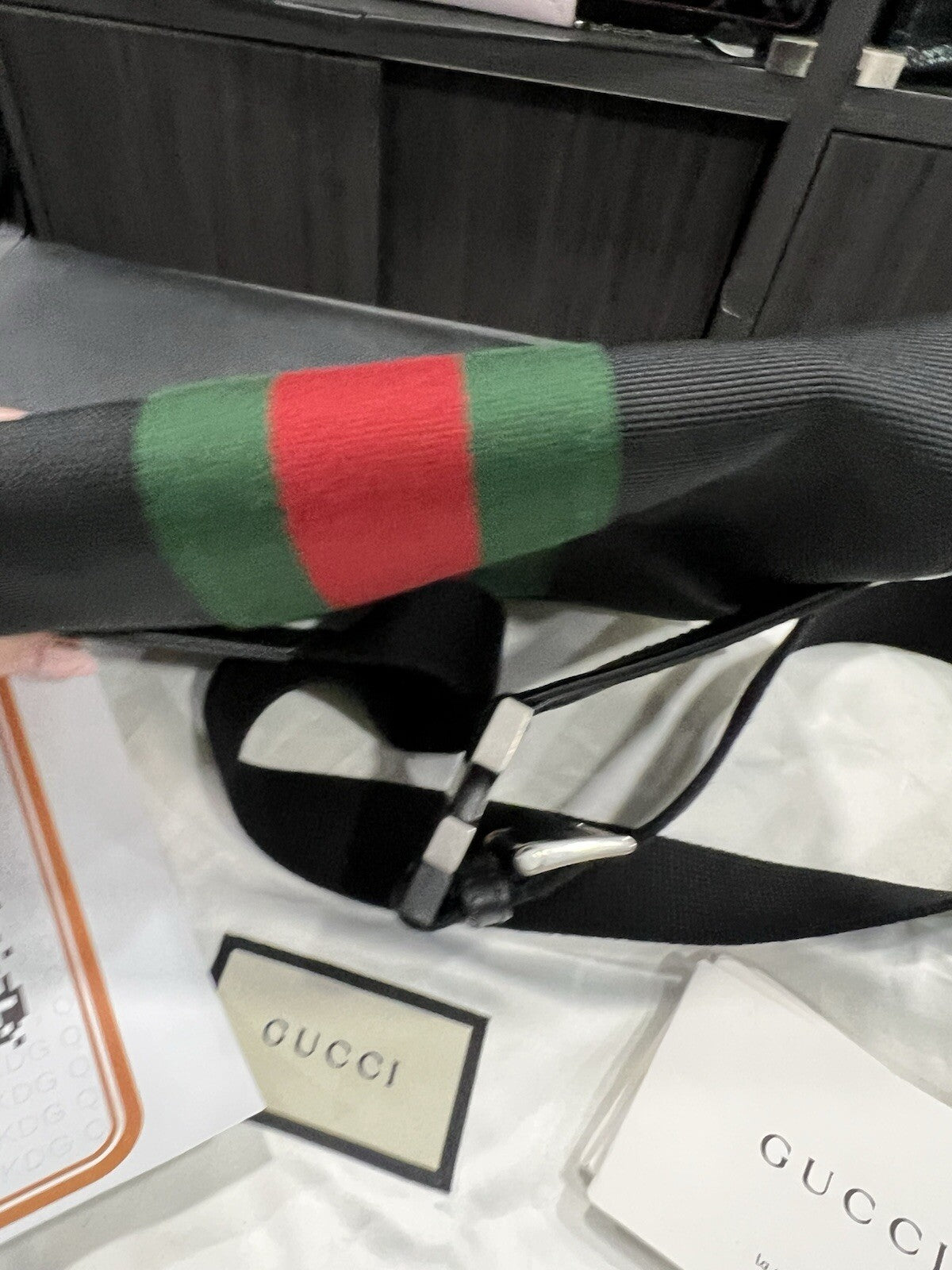 Gucci Techno Web Stripe Belt Bag W/Duster & Authenticity
