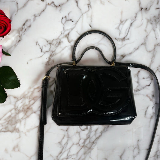 Dolce & Gabbana Mini Nero/Blk Patent Top Handle Bag