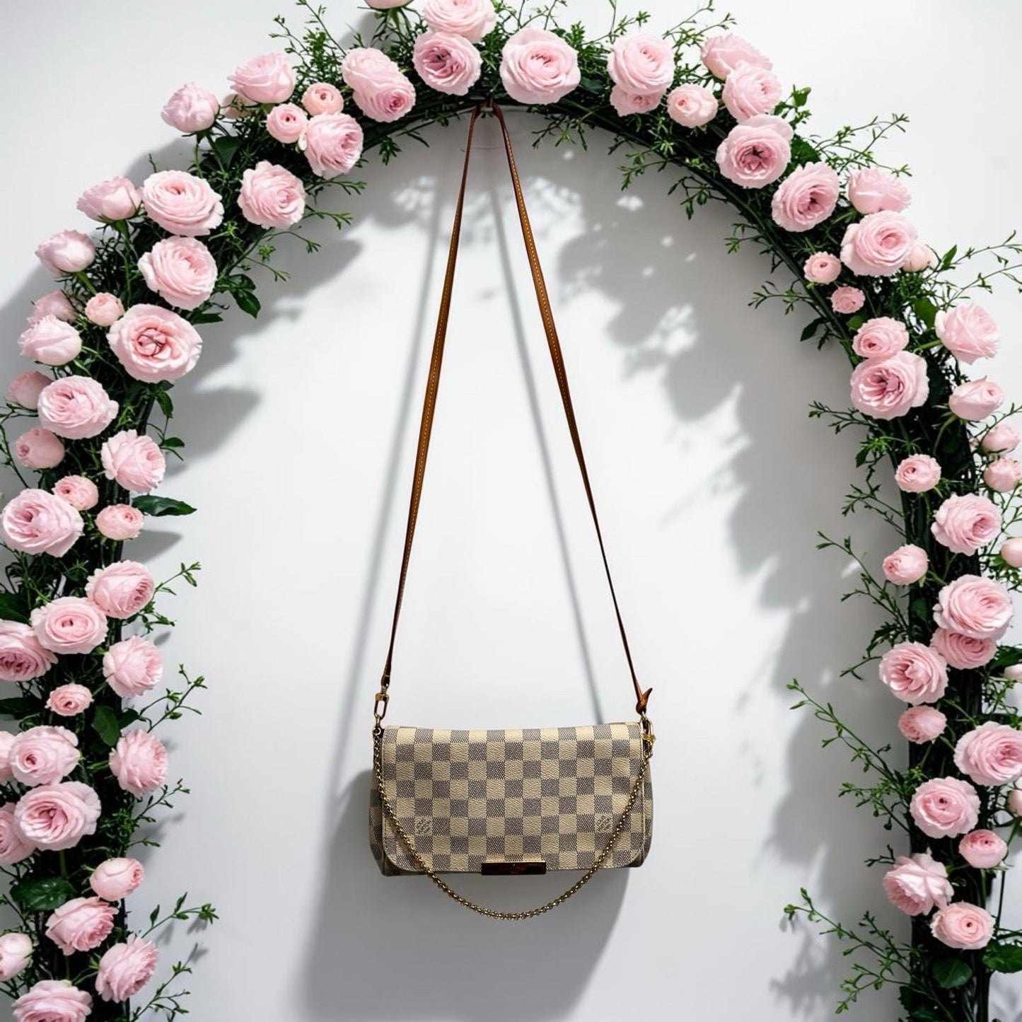 Louis Vuitton Damier Azur Favorite MM Duster & Certificate Of Authenticity