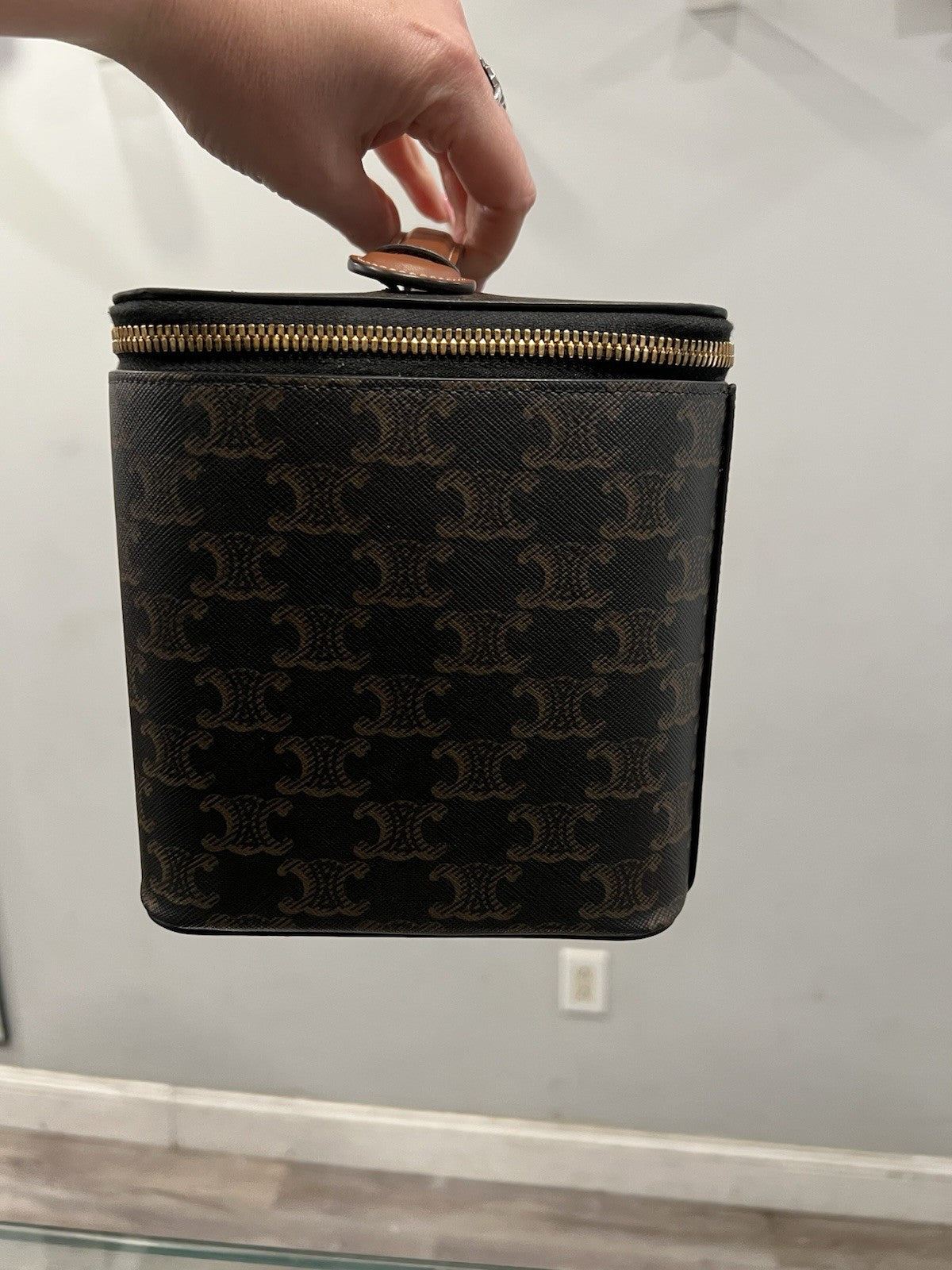 Celine Triomphe Square Vanity Case With Authenticity Retail $920
