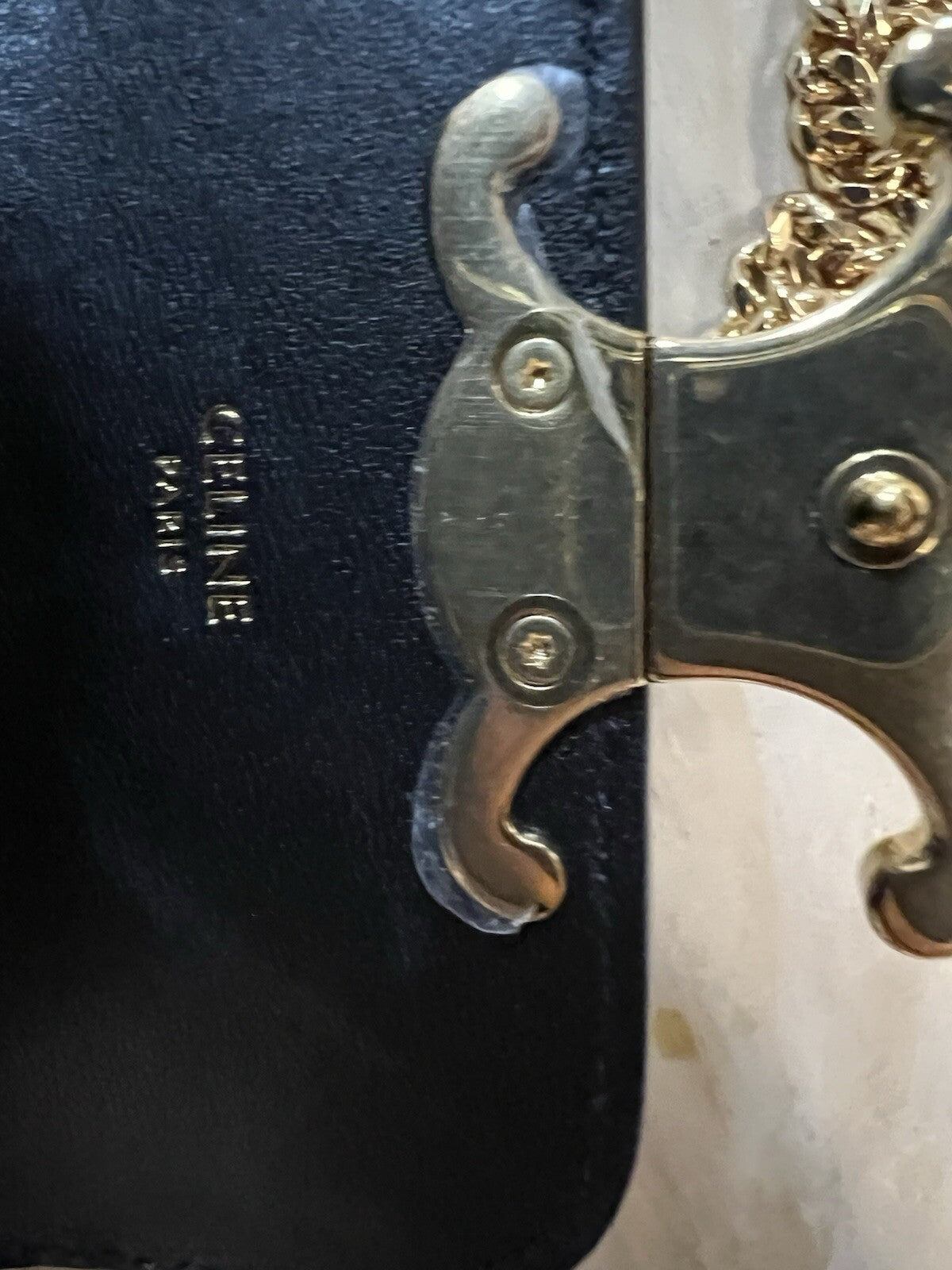 CELINE MINI CHAIN CLAUDE in NILOTICUS CROCODILE