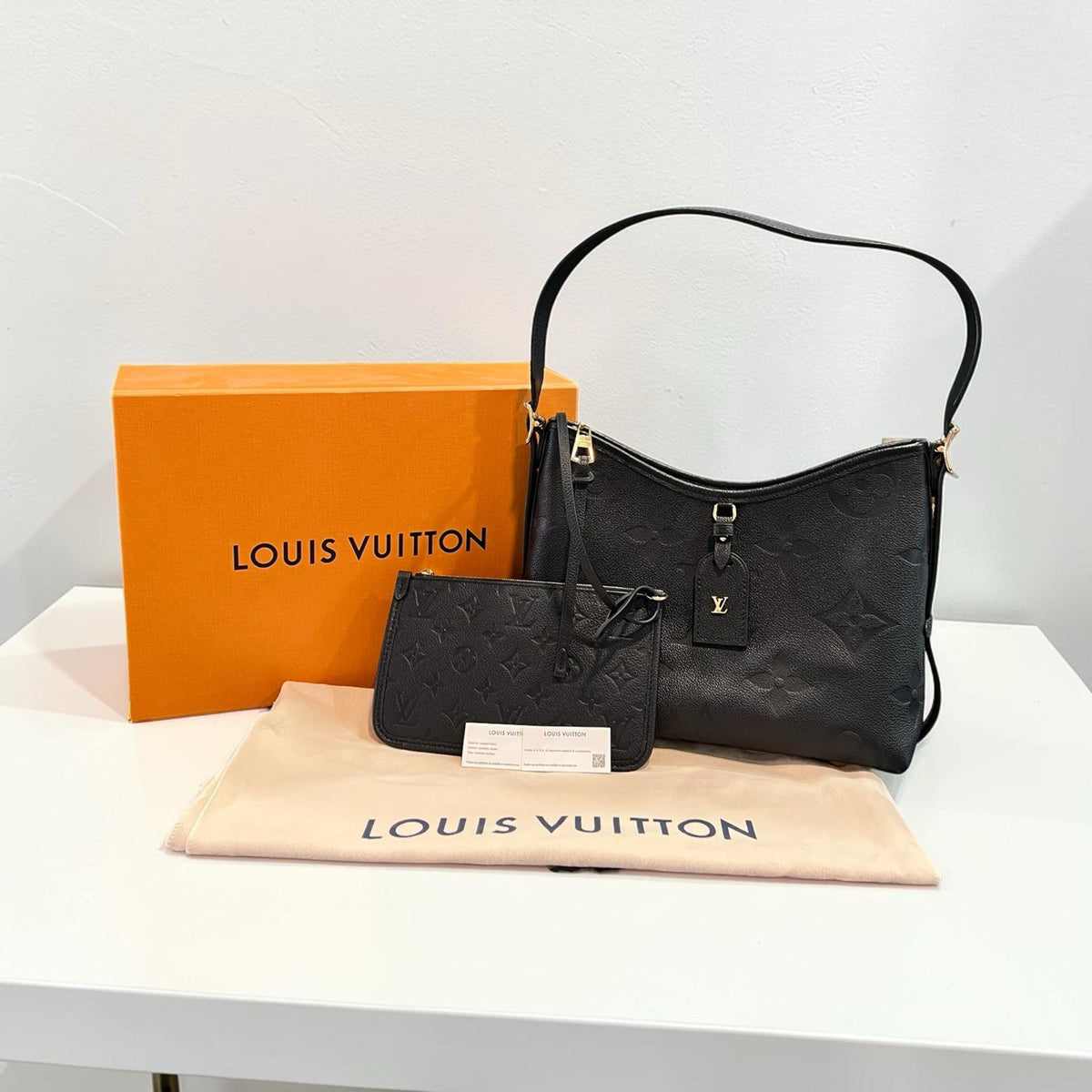 Louis Vuitton CarryAll PM Noir Empriente W/ Box Duster Certificate Retail $3350