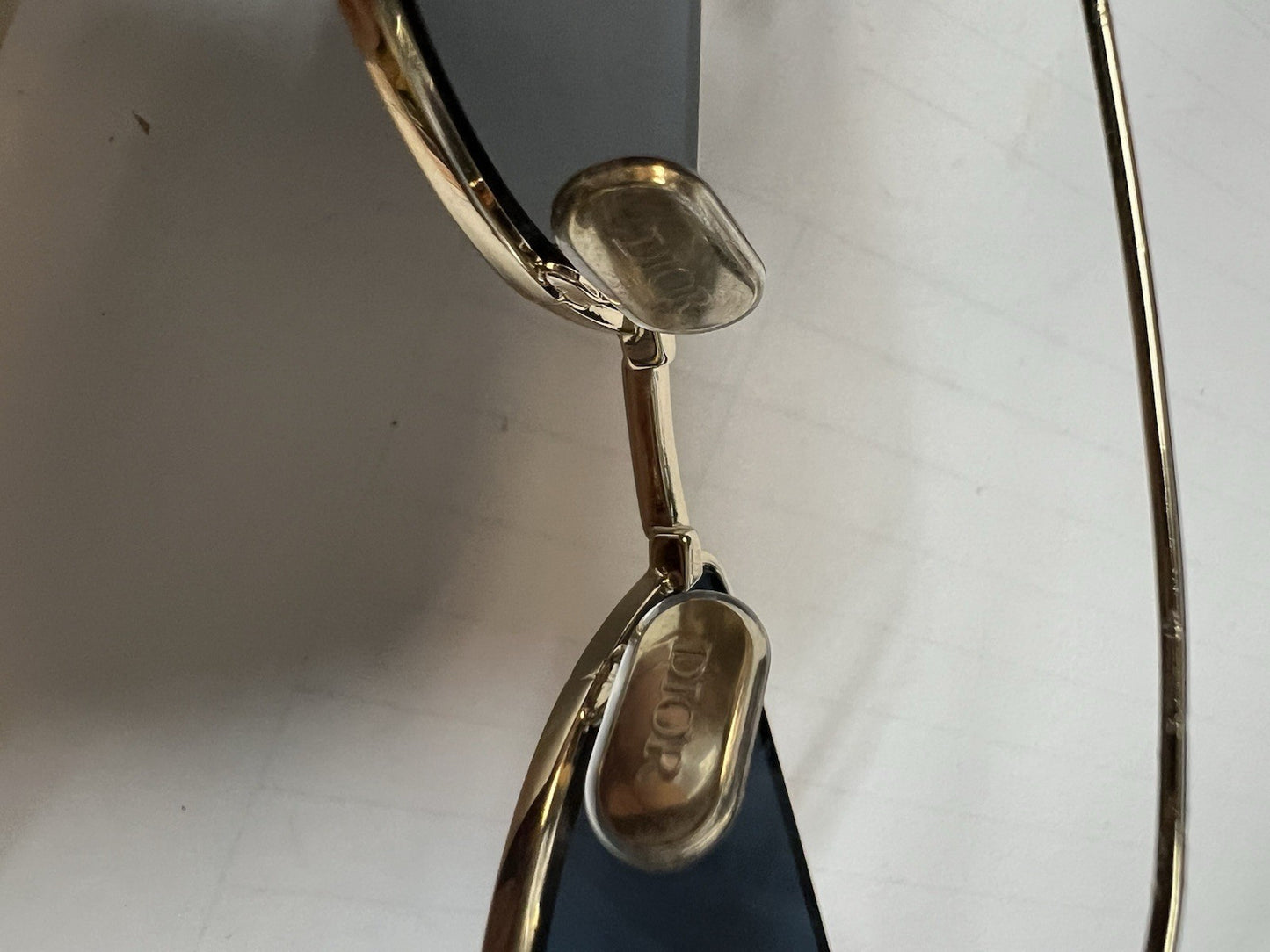 Christian Dior Miss Dior Sunglasses Gold/Blue Model B1U 8080 63mm Retail $480