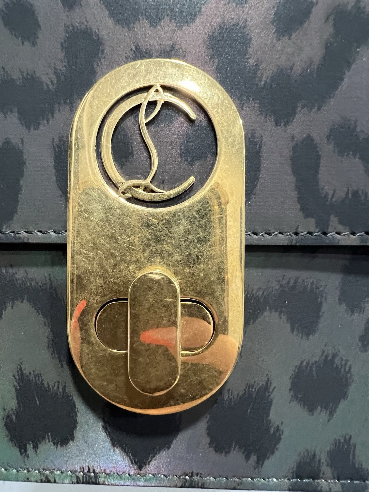 Christian Louboutin Elisa Reflex Leopard Nylon/Leather Crossbody Bag RARE NWT