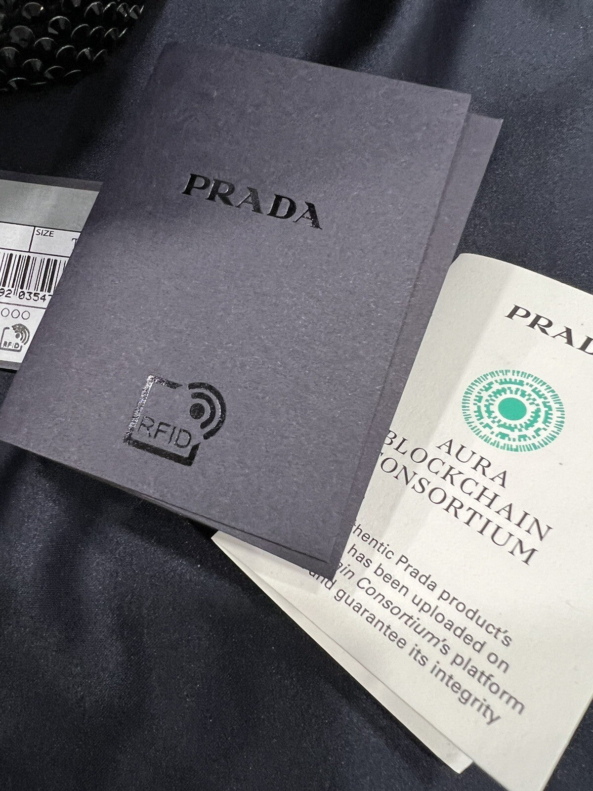 Prada Satin Mini Bucket Bag W/Crystals NWOB W/Certificate of Authenticity & Tags