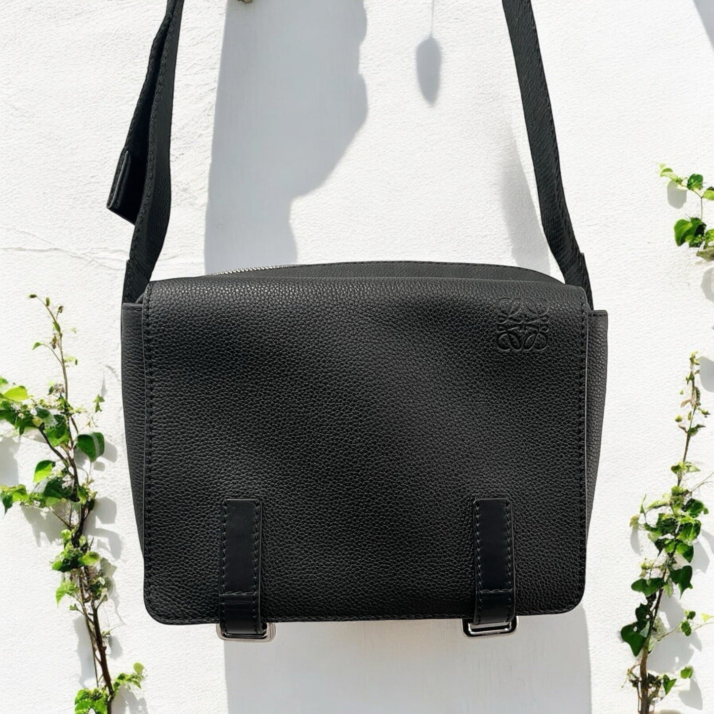 Loewe XS Military Messenger Bag In Black W/Cert of Authenticity