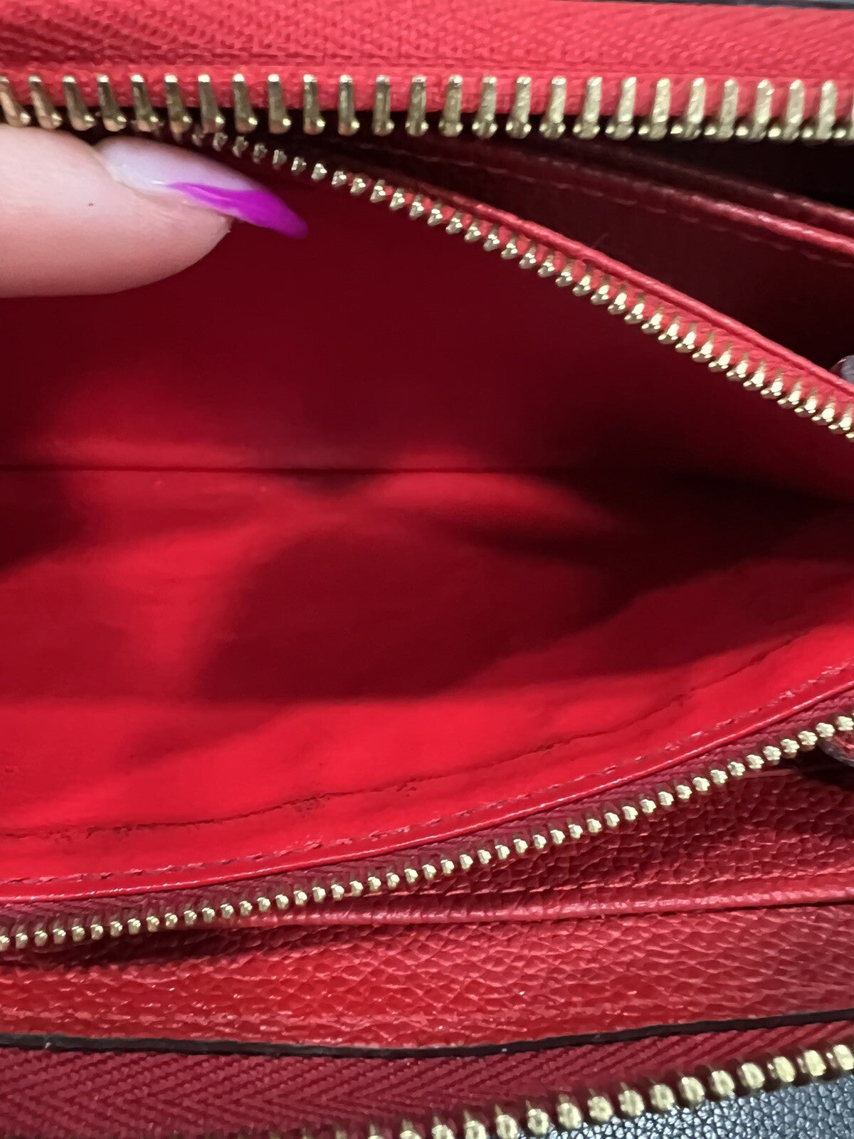 Louis Vuitton Cerise Monogram Empreinte Zippy Wallet W/Duster