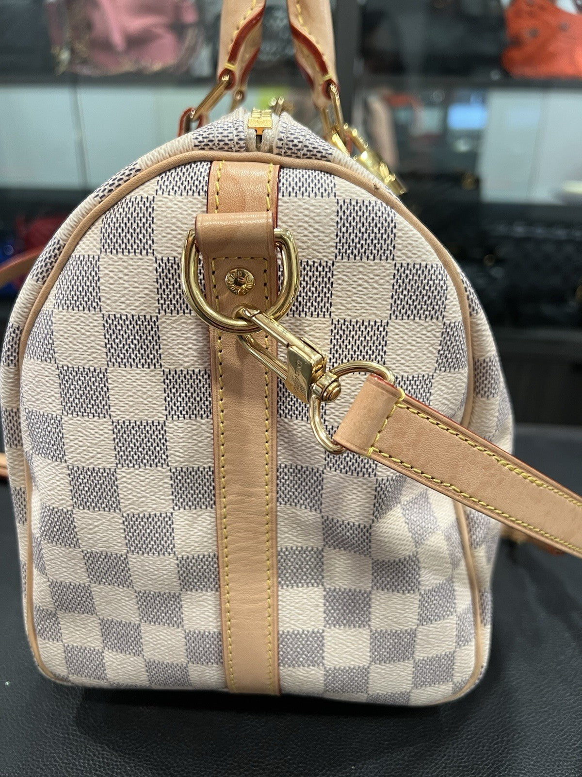 Louis Vuitton Speedy 30 Bandouliere Azure Retail $1980