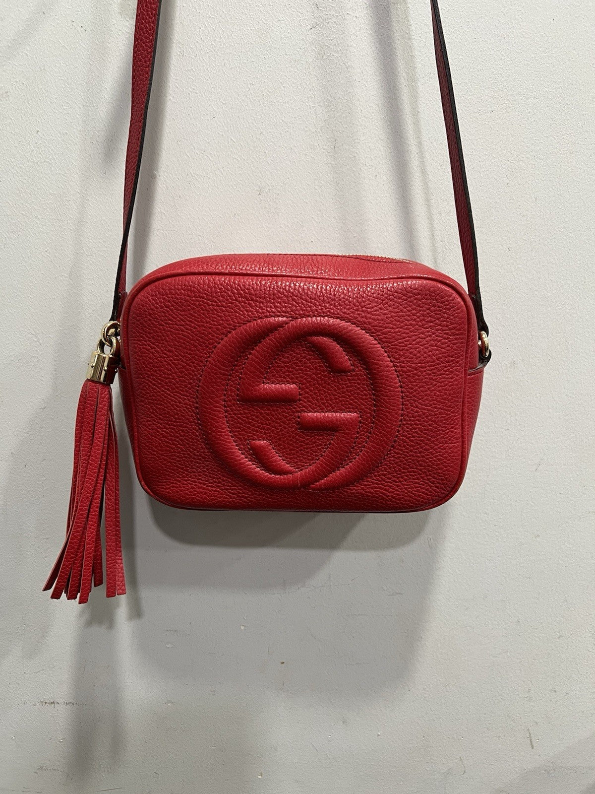 Gucci Red Soho Crossbody Bag With Box Duster & Authenticity