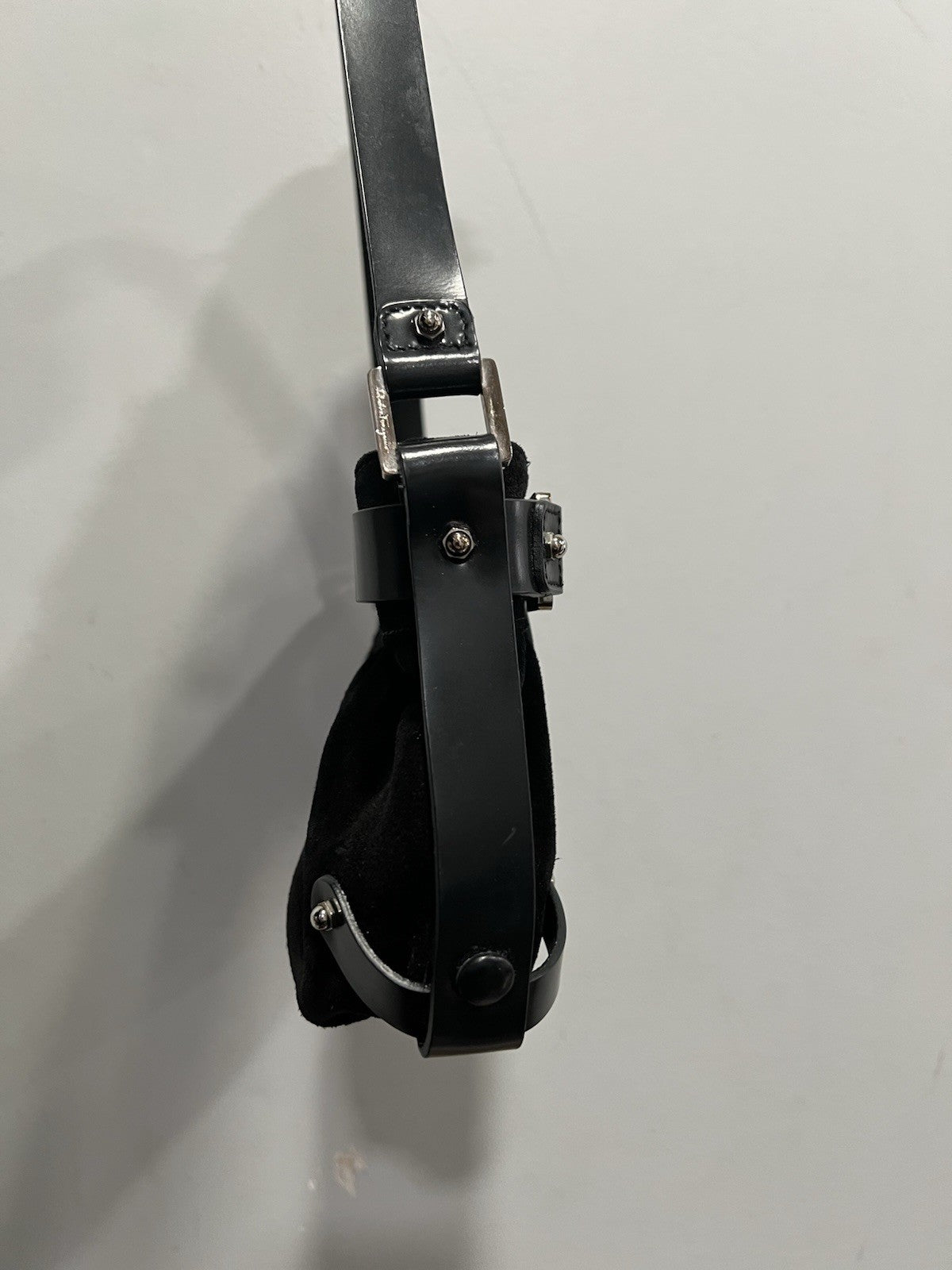 Salvatore Ferramao Gancino Nubuck Baguette Shouler Bag