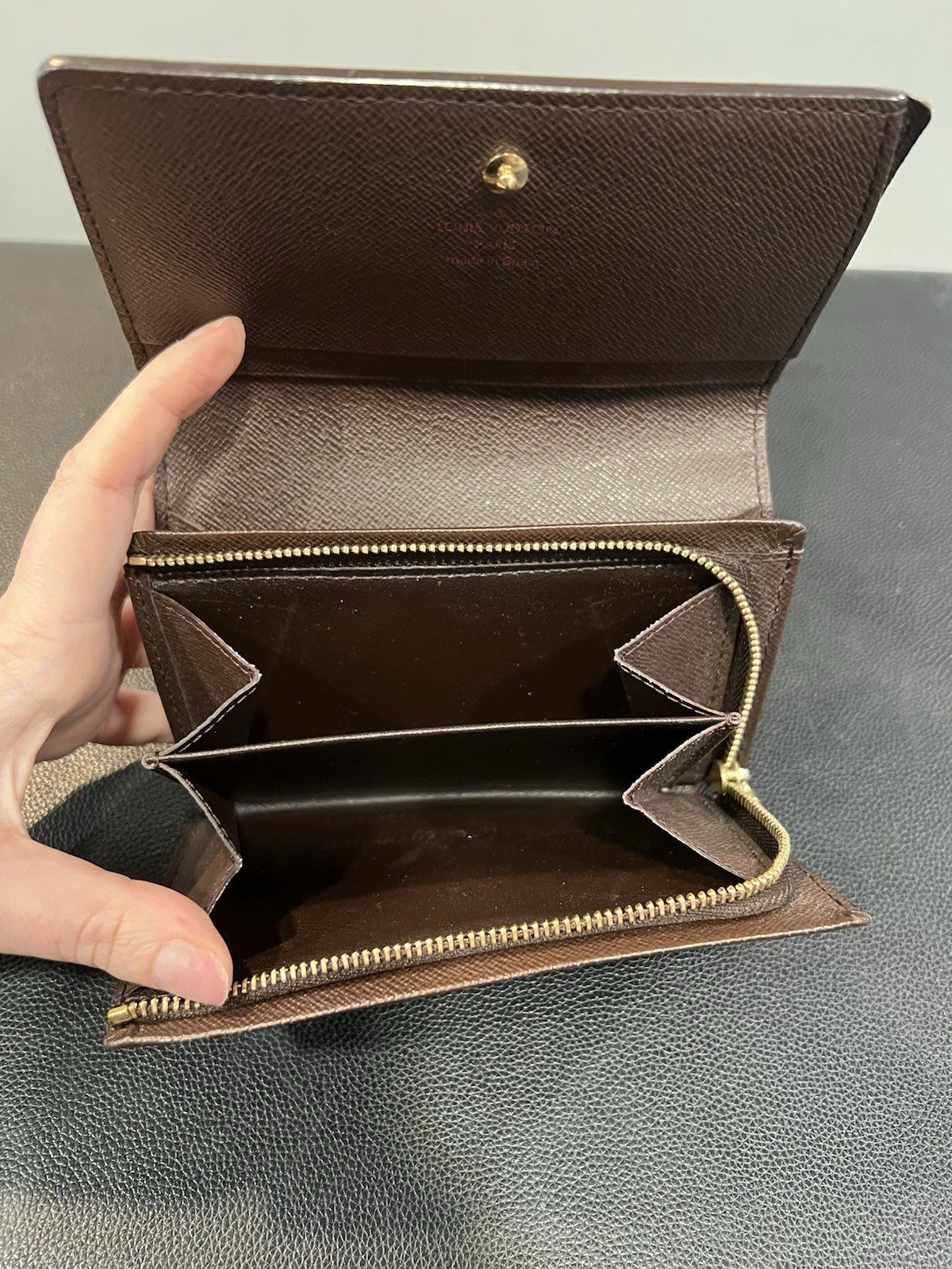 Louis Vuitton Damier Ebene Porte Monnaie Billets Tresor Wallet W/Authenticity