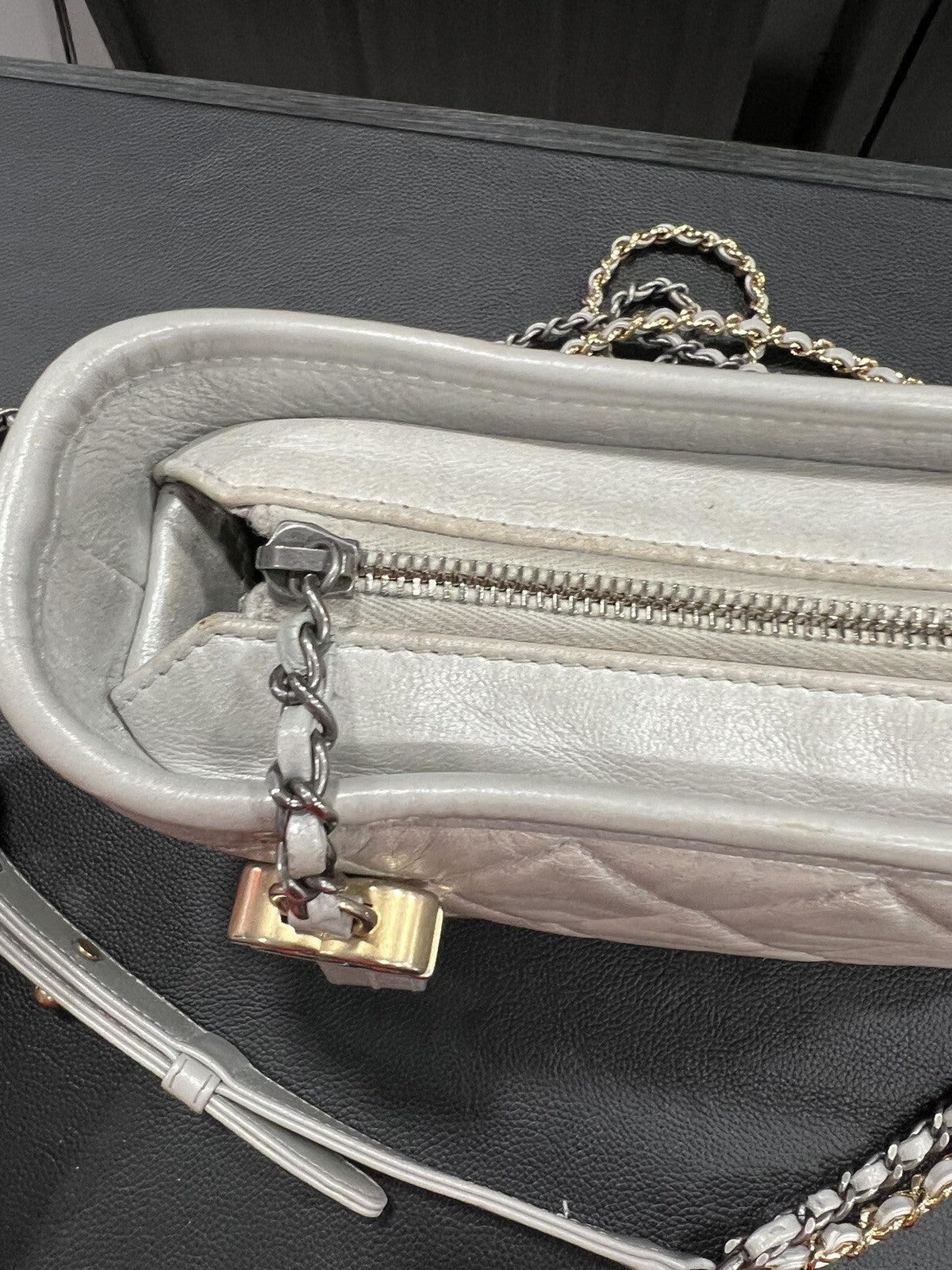 Chanel Gabrielle Small Taupe Multi Chain Bag W/Certificate Of Authenticity