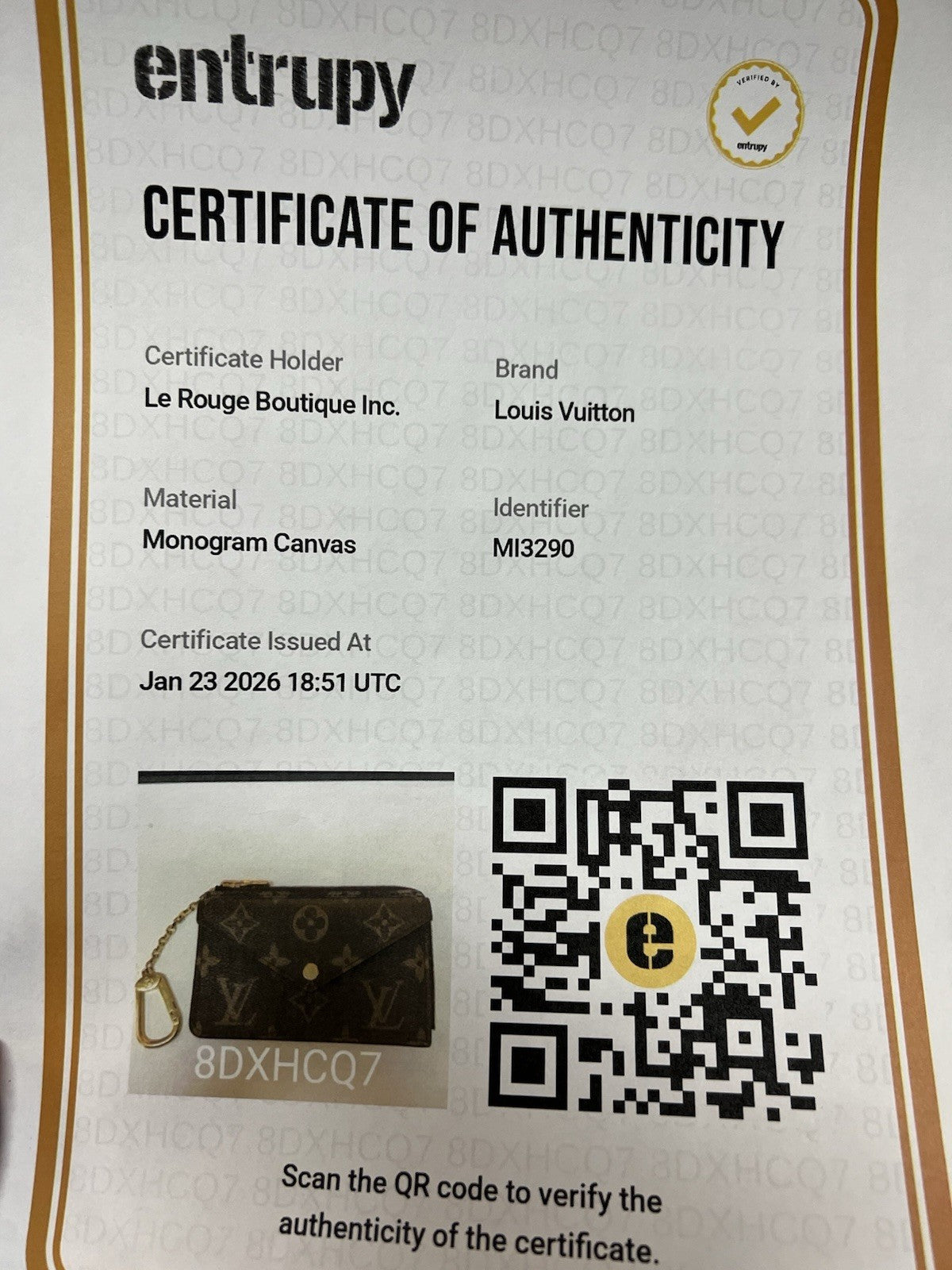 Louis Vuitton Recto Verso Card Case Wallet Monogram/Black With Authenticity