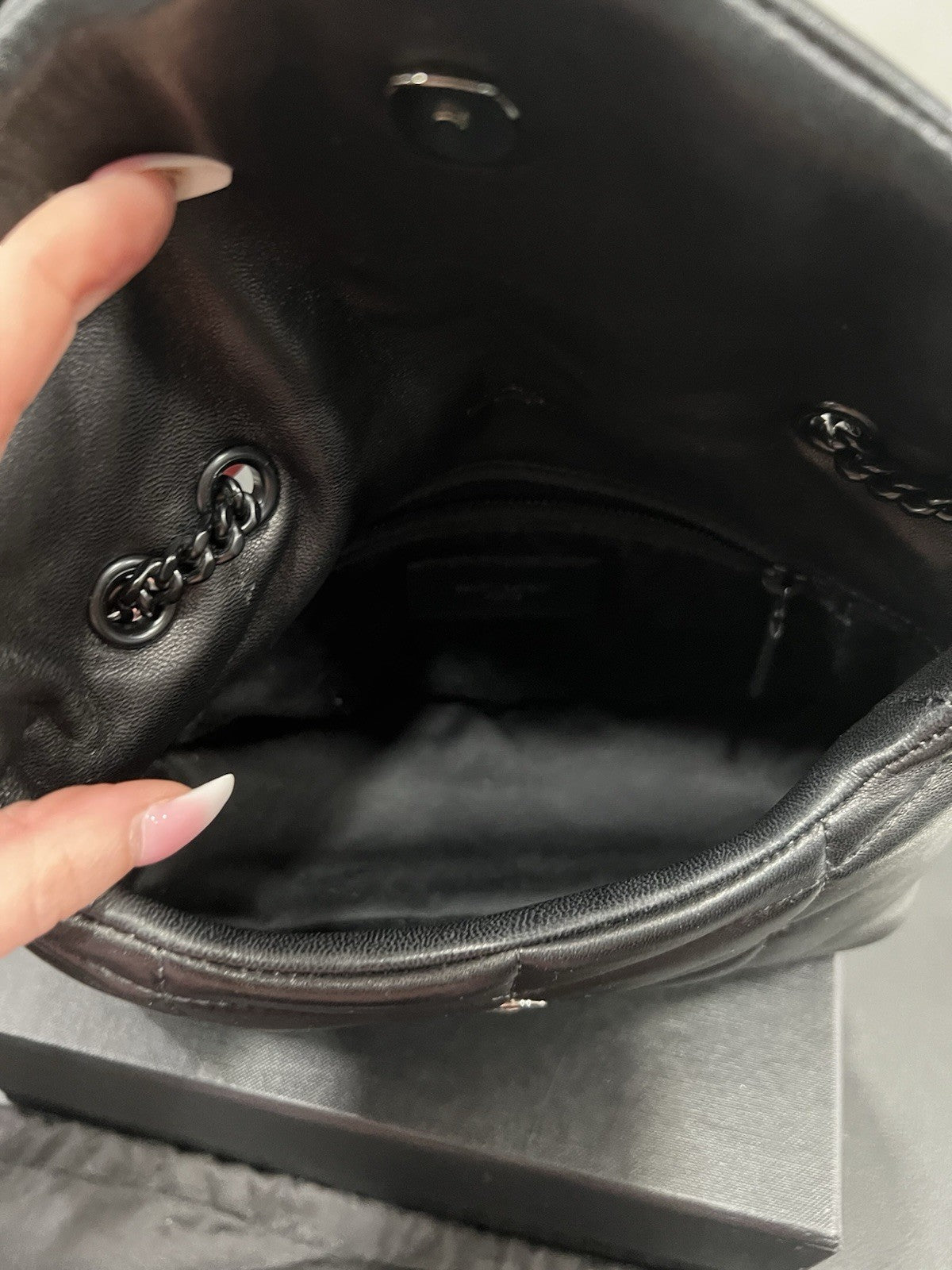 YSL Saint Laurent Toy Puffer In Lambskin Retail $2490 Box & Duster