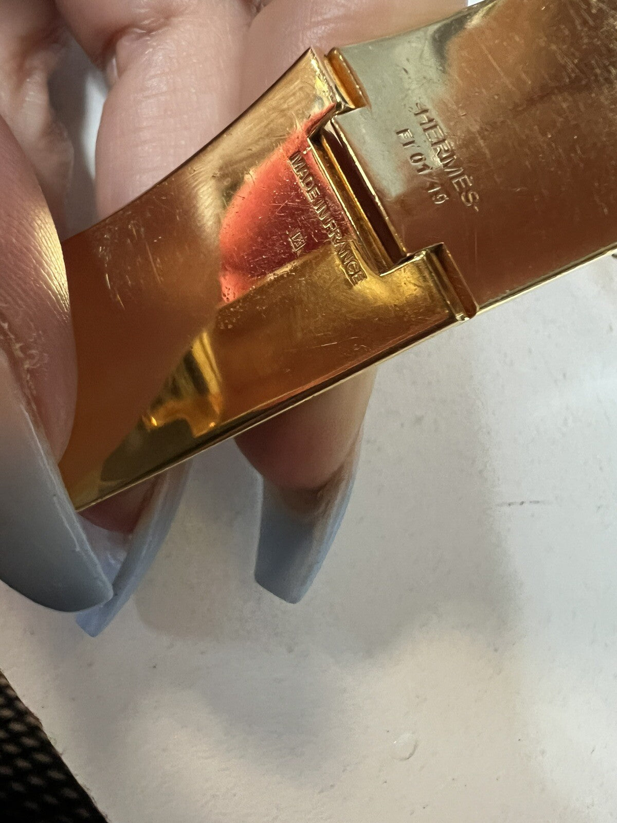 Hermes Clic Clac H Orange/Gold Bracelet PM