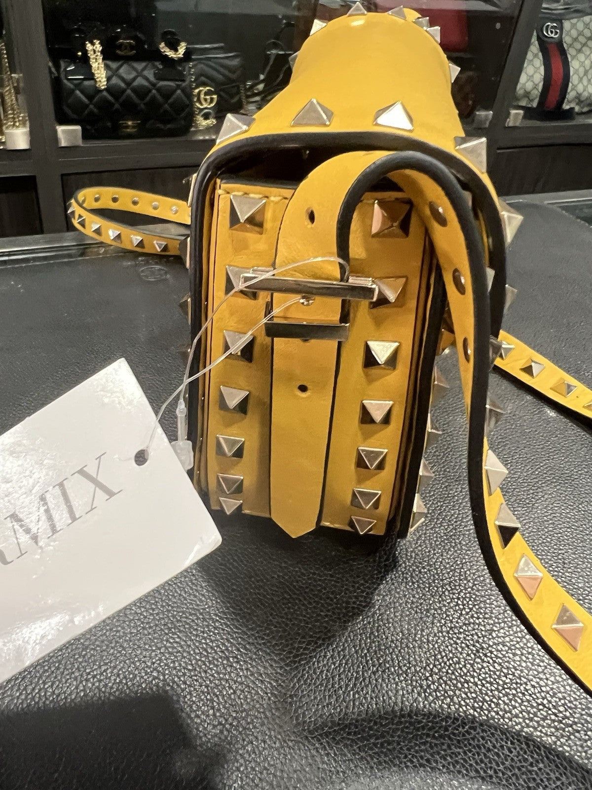 Valentino Garavani Yellow Rockstud Crossbody Small Bag Retail $2195