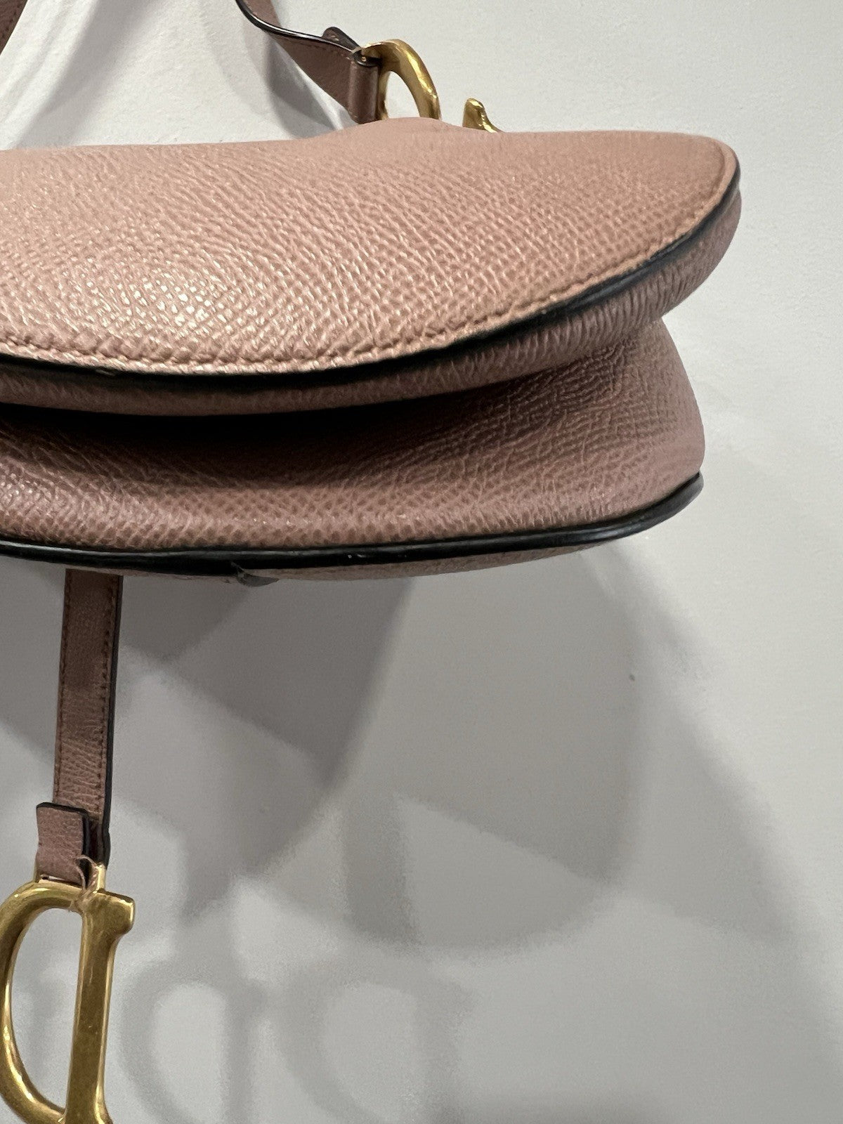 Chrisitan Dior Blush Grained Calfskin Saddle Bag