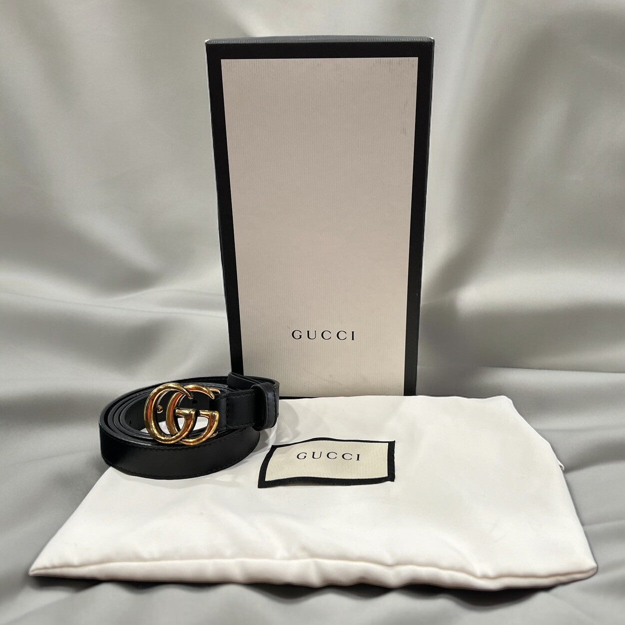 Gucci Marmont Thin Belt W/Box & Duster (Retail $420) 90/36"