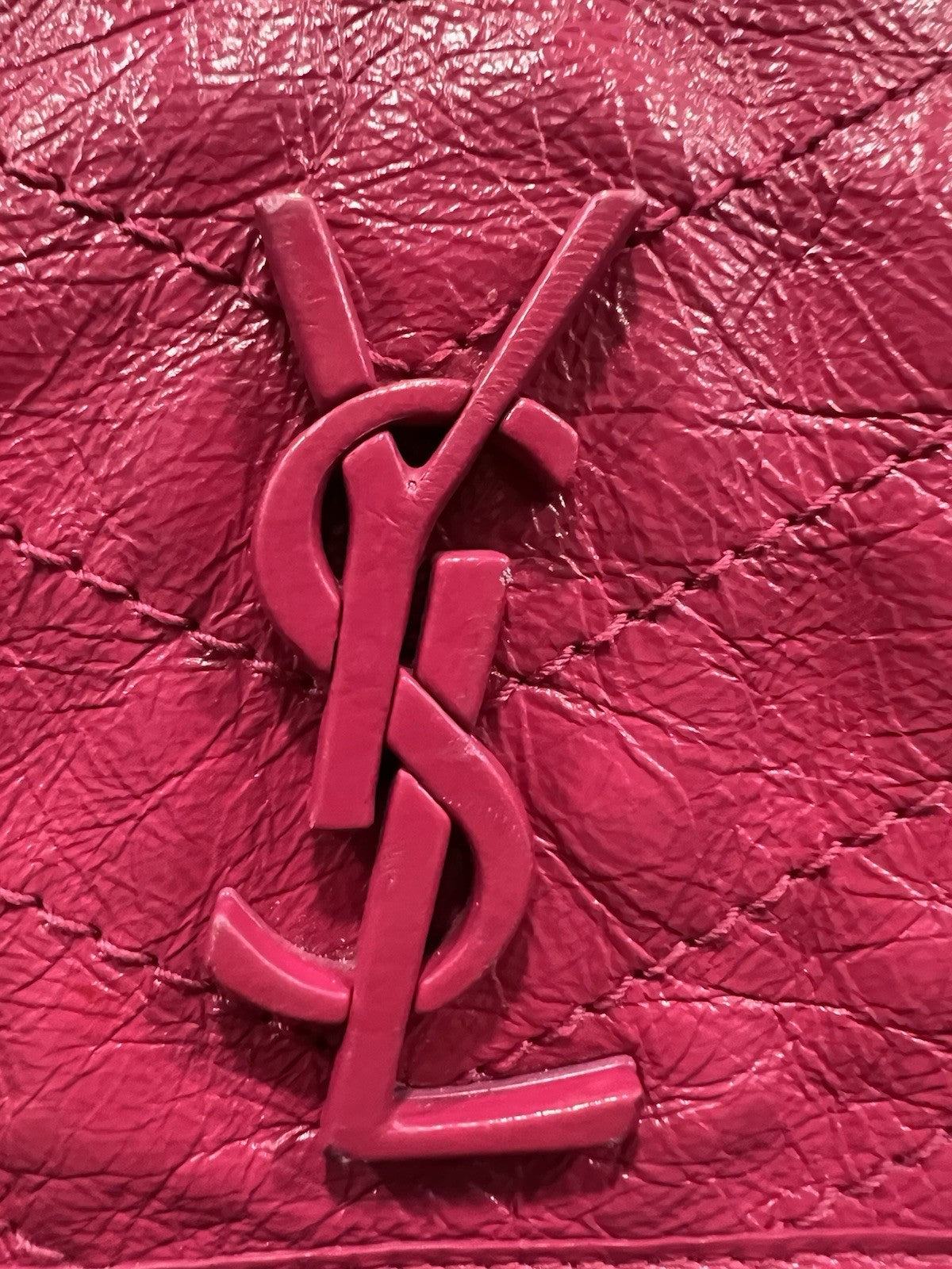YSL Saint Laurent Pink Leather Niki Bag Retail $3400