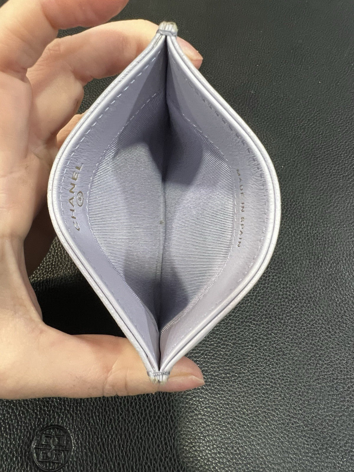 Chanel 19 Lavender Gold Card Case With Authenticity