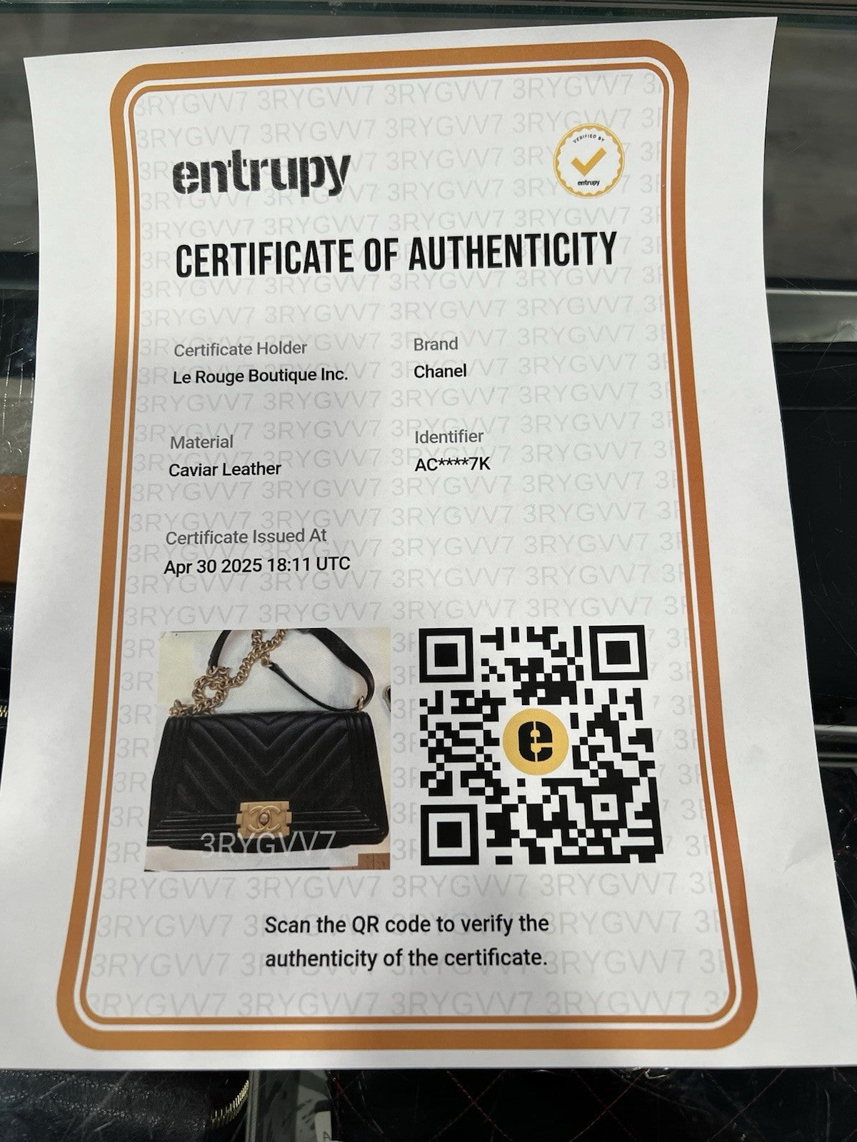 Chanel Black Gold Chevron Caviar Boy Bag With Duster & Authenticity Retail $6900