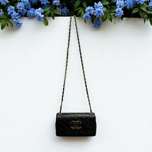 Chanel Vintage 24k Gold Plated Rectangular Single Flap Chain Bag