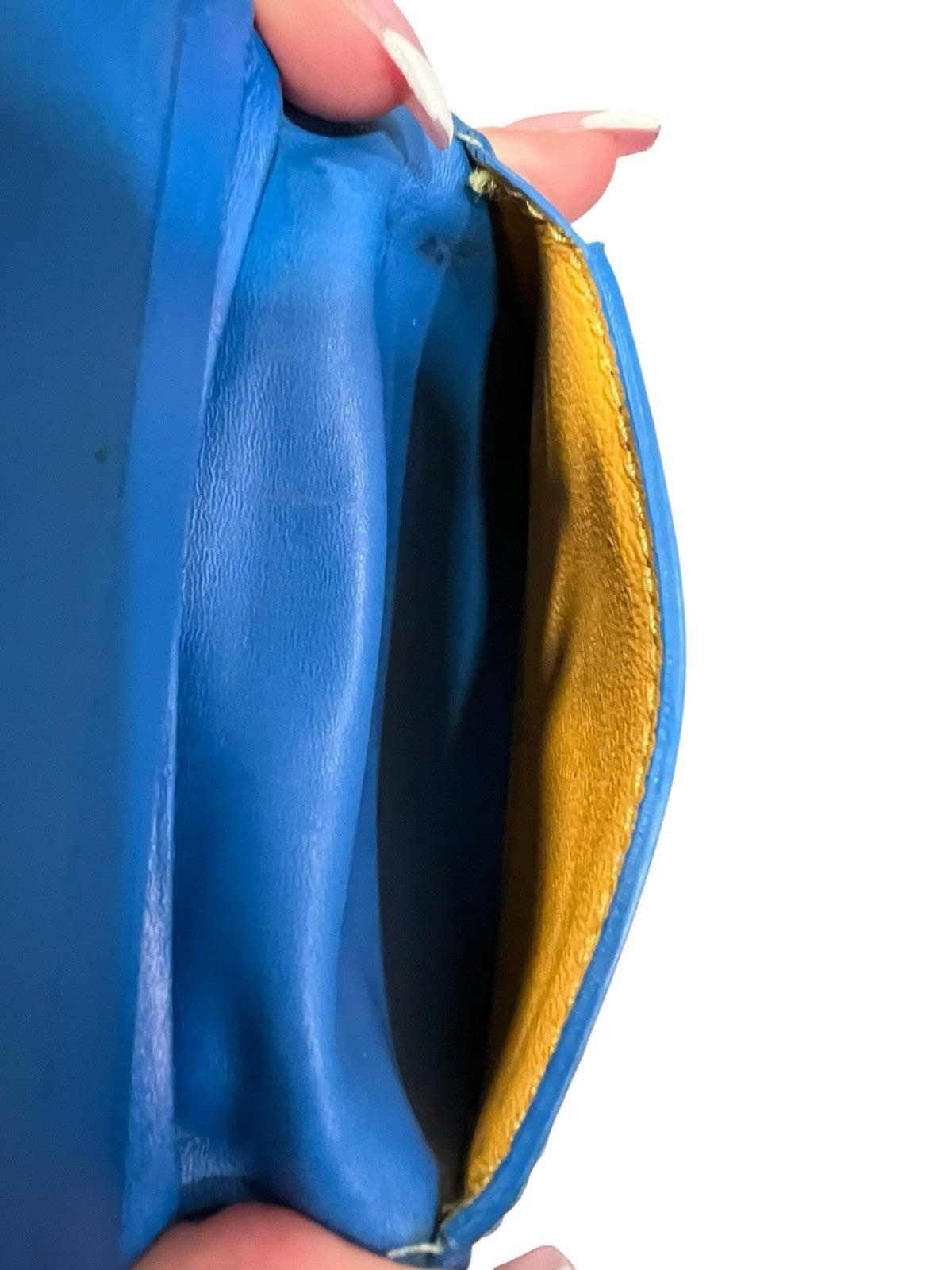 Goyard Saint Marc Sky Blue Card Wallet Box Duster Authenticity Retail $1100