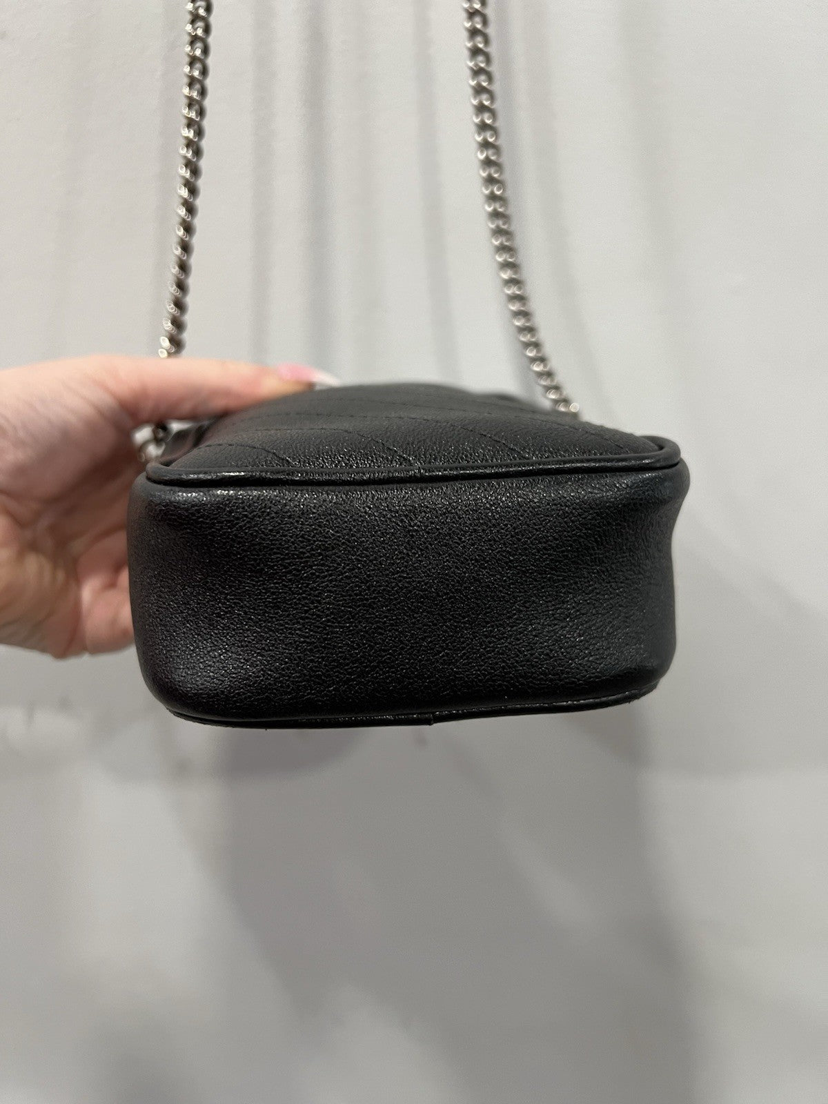 Gucci Mini Blondie Vertical Black Chain Bag With Authenticity