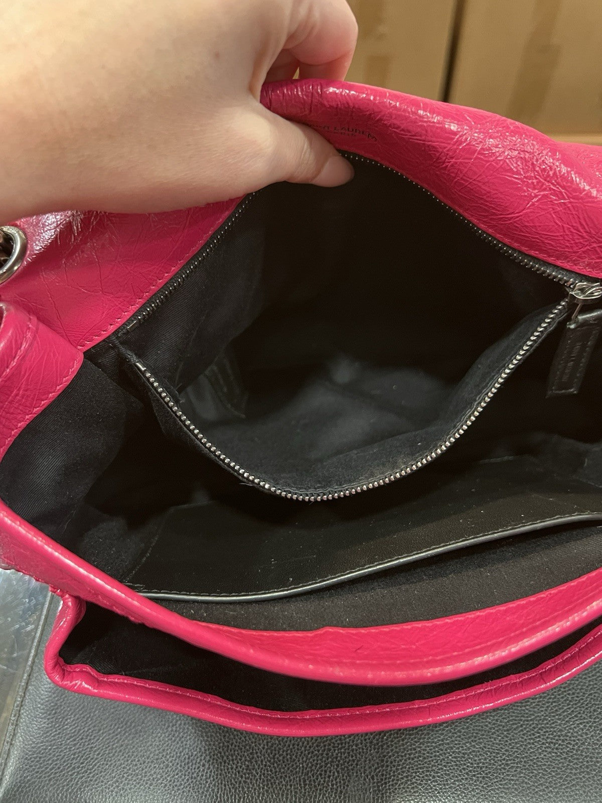 YSL Saint Laurent Pink Leather Niki Bag Retail $3400